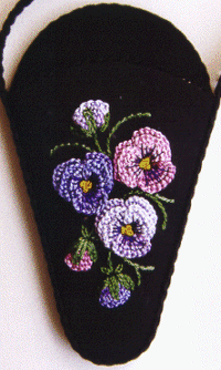 Brazilian Embroidery From Blackberry Lane PANSY SCISSORS HOLDER By Delma Moore BL 131