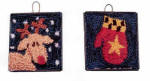 Holiday Ornaments - printed fabric for punch needle embroidery  