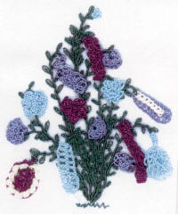 Funny Bush by Virginia Chapman, Floss Flowers a Brazilian Dimensional embroidery design 