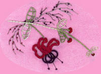 Simple Fuchsia by Virginia Chapman, Floss Flowers a Brazilian Dimensional embroidery design
