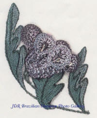 Royal Gems  by Virginia Chapman, Floss Flowers a Brazilian Dimensional embroidery design 