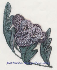 Royal Gems by Virginia Chapman, Floss Flowers a Brazilian Dimensional embroidery design
