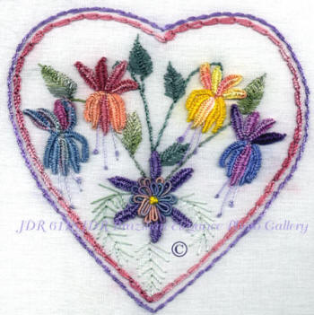 JDR 6118 Judys Columbine Heart An Advance Brazilian Embroidery Design