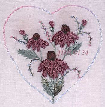 JDR 6124 Coneflowers In A Heart