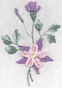 Brazilian Embroidery Pattern: Columbine