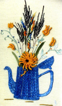Brazilian Embroidery Design JDR 6003 Coffee Pot