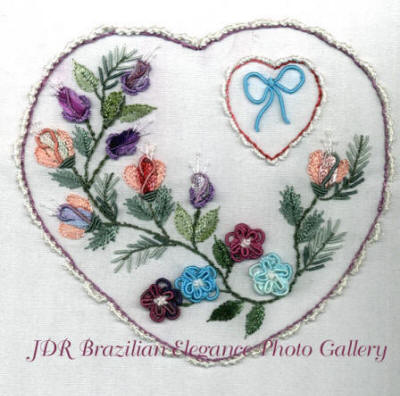 Brazilian Embroidery Heart Full of Roses