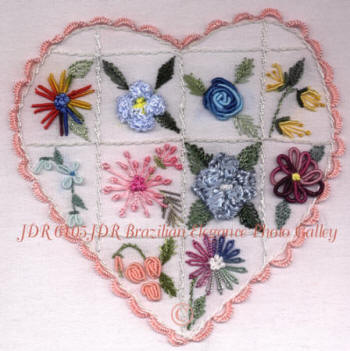 JDR 6105 Beginner's Brazilian Embroidery Heart Sampler
