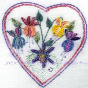 JDR 6118 Judys Columbine Heart An Advance Brazilian Embroidery Design