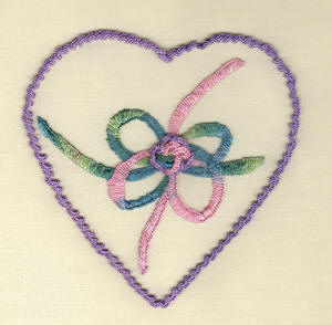 Bow Heart Brazilian Embroidery Pattern