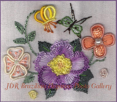 Brazilian Embroidery Sampler Block 1