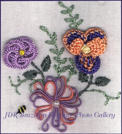 Brazilian Embroidery Sampler Block 3