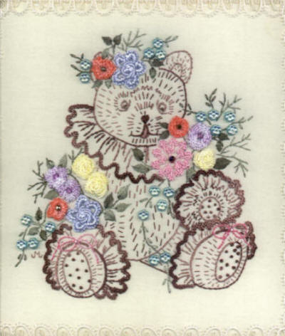 Brazilian Embroidery Pattern Teddy Bear for Jayne
