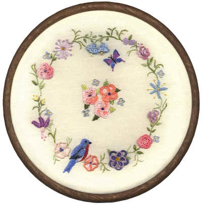 Advanced Brazilian Embroidery Pattern, Bird In A Ring