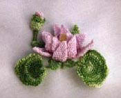 Lotus Flower and Buds Brazilian Embroidery pattern MK1251