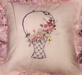 Spring Flower Basket Brazilian Dimensional Embroidery Design