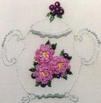 Tea Time Sugar Bowl - Brazilian Dimensional Embroidery pattern 