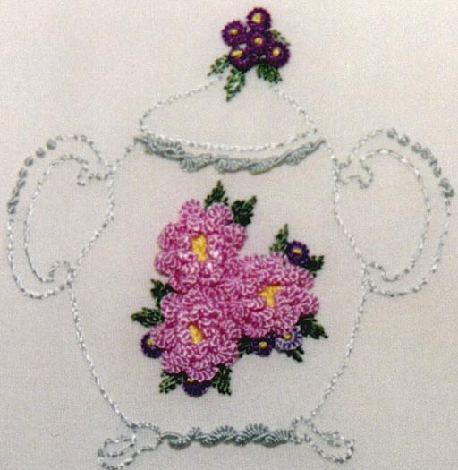 Tea Time Sugar Bowl - Brazilian Dimensional Embroidery pattern 