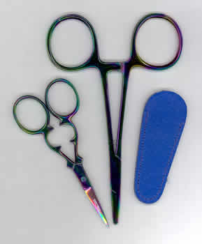Rainbow Needle Gripper and Victorian Scissors Set